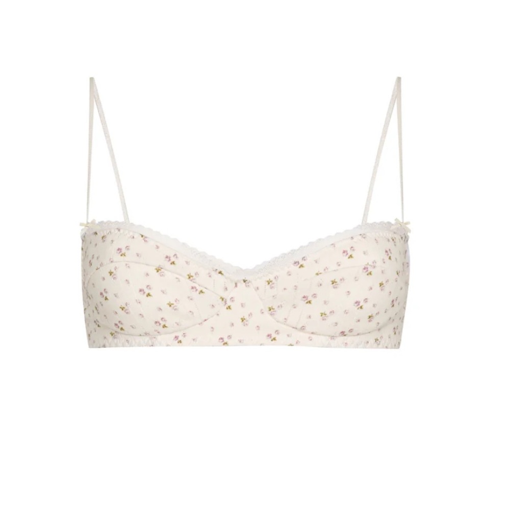 410. COU COU the balconette english rose Pointelle Bra $65 NWT Small